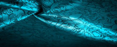 rahatlama deseni, kompozit tekstil, çiçek desenli mavi ipek kumaş, alışılmadık hoş görsel duyular: kayganlık, serinlik, yumuşaklık; güzel görünüş, eşsiz parlaklık;