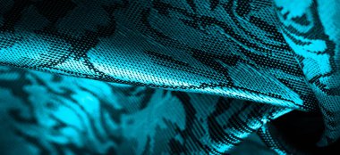 rahatlama deseni, kompozit tekstil, çiçek desenli mavi ipek kumaş, alışılmadık hoş görsel duyular: kayganlık, serinlik, yumuşaklık; güzel görünüş, eşsiz parlaklık;