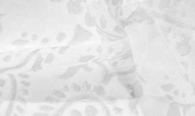 Resmin dokusu, koleksiyon, ipek kumaş, kadın eşarbı, beyaz arka planda lavanta beyazı pastel.,