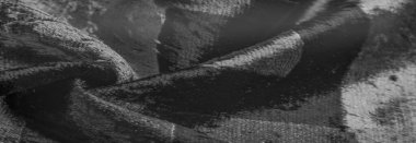 Doku, arkaplan, desen, tasarım, siyah beyaz kadife kumaş, yoğun ipek kumaş, pamuk veya naylon bir tarafı kalın kısa.