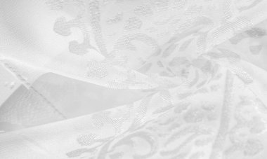 Resmin dokusu, koleksiyon, ipek kumaş, kadın eşarbı, beyaz arka planda lavanta beyazı pastel.,