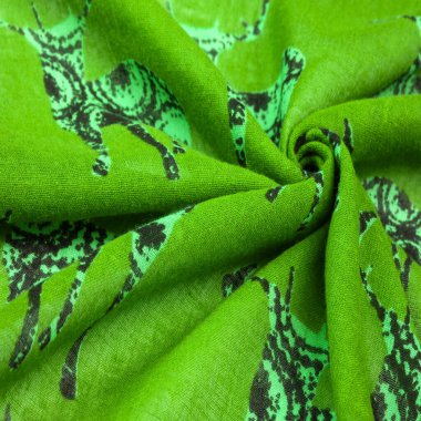 Desen, Arkaplan, Dekor, Art Nouveau, Tekstil, Sanat, Tasarım, Geyik silueti baskılı yeşil pamuk kumaş, Modern Fütürist sanat,