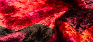 Doku, arkaplan, desen, tasarım, kırmızı sarı kadife kumaş, yoğun ipek kumaş, pamuk veya naylon bir tarafı kalın kısa.