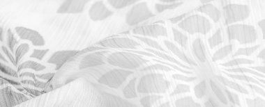 Doku, arka plan, desen, hisler, beyaz çiçekler. Foulard, ipekten ya da ipekten ya da pamuktan yapılmış hafif bir kumaştır.. 