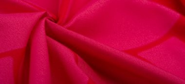 Doku, arkaplan, desen, kırmızı kumaş soyut desenli beyaz bir çiçek, tafta. Bu bir pamuk kumaş. Plastiklik ve sertlik farkları var. Bundan sonra, tasarımın harika..