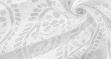 Resmin dokusu, koleksiyon, ipek kumaş, kadın eşarbı, beyaz arka planda lavanta beyazı pastel.,