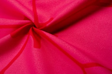 Doku, arkaplan, desen, kırmızı kumaş soyut desenli beyaz bir çiçek, tafta. Bu bir pamuk kumaş. Plastiklik ve sertlik farkları var. Bundan sonra, tasarımın harika..