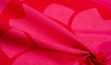 Doku, arkaplan, desen, kırmızı kumaş soyut desenli beyaz bir çiçek, tafta. Bu bir pamuk kumaş. Plastiklik ve sertlik farkları var. Bundan sonra, tasarımın harika..