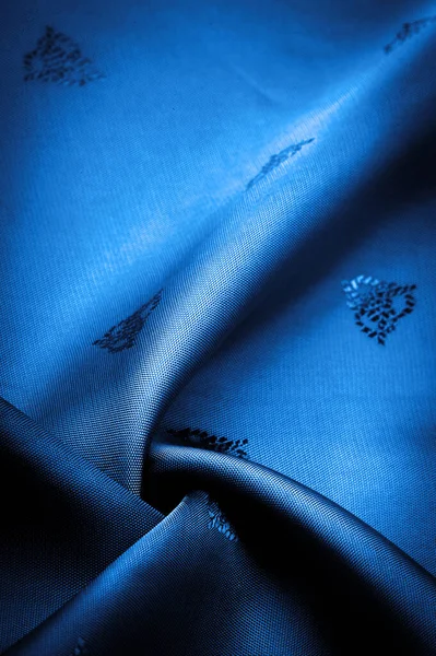 Textura Fundo Padrão Padrão Chocolate Tecido Seda Azul Profundo Glauco — Fotografia de Stock