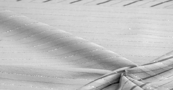 Struttura Sfondo Design Tessuto Bianco Nero Con Strisce Lurex Perfetto — Foto Stock