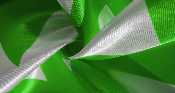 Textur Hintergrund Muster Seidengrüner Und Weißer Krepp Atem Labyrinthwürfel Geometrisches — Stockfoto