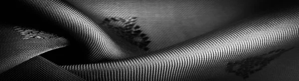 巧克力 丝绸面料 灰色黑色精细图案 代表线条 阴影的组合 — 图库照片
