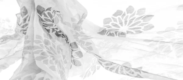 Tekstura Tło Wzór Doznania Biały Kwiat Foulard Lekka Tkanina Splocie — Zdjęcie stockowe