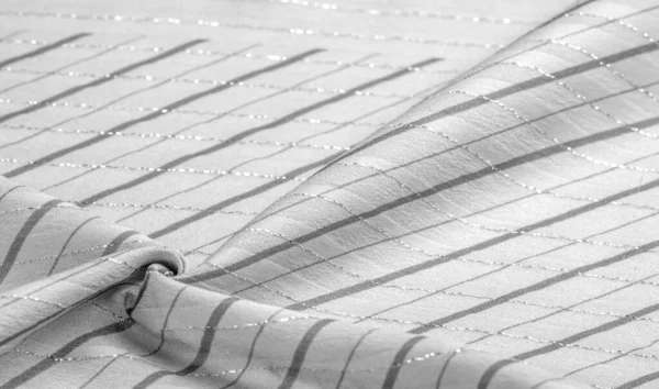Дизайн Фона Текстура Черно Белая Ткань Полосками Lurex Идеально Подходит — стоковое фото