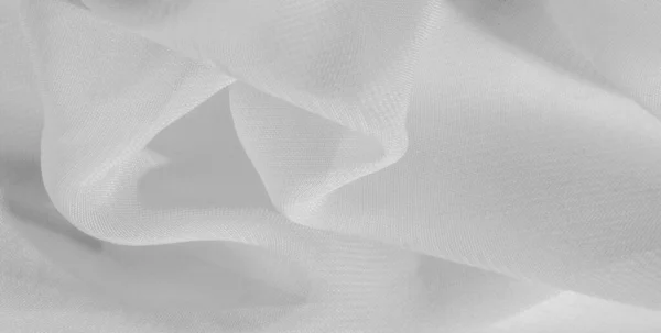 Textura Padrão Fundo Tecido Seda Branca Este Organza Seda Tem — Fotografia de Stock