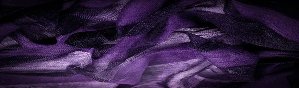 Textura Fundo Design Tecido Seda Transparente Claro Cor Violeta Material — Fotografia de Stock