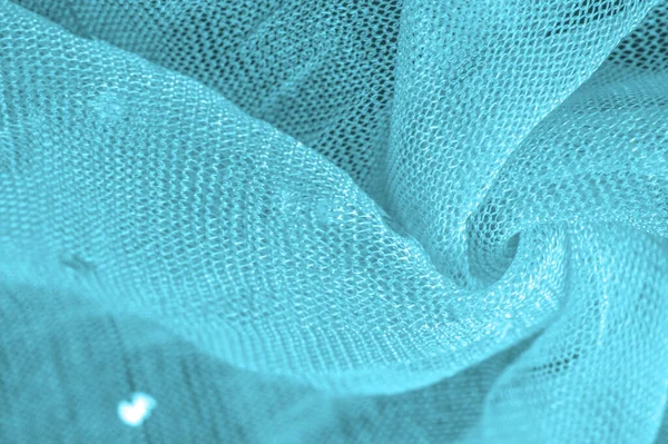 Tekstur Latar Belakang Desain Kain Biru Transparan Dengan Glitter Warna — Stok Foto