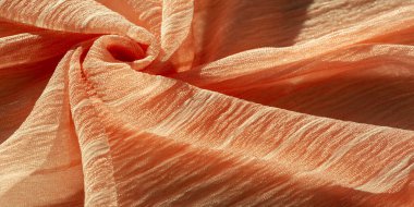 doku, arka plan, desen, koleksiyon, buruşuk ipek kumaş şampanyası (soluk geyik tüyü). Üç Boyutlu