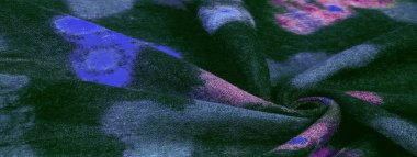 Doku, arkaplan, dekor, modern, tekstil, sanat, tasarım, renkli kelebek desenli siyah yün kumaş