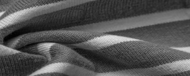 Doku, arkaplan, desen, tasarım, gri ve beyaz yün çizgilerden kumaş, yün örgü, zarif ve hoş bir çalışma. Projelerin için harika..