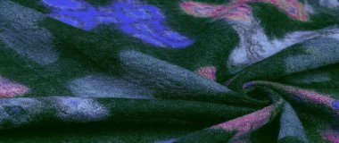 Doku, arkaplan, dekor, modern, tekstil, sanat, tasarım, renkli kelebek desenli siyah yün kumaş