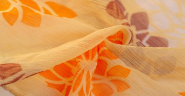 Doku, arkaplan, desen, duyular, turuncu kırmızı sarı çiçek, foulard ince kumaş ya da düz dokuma, ipekten ya da ipekten ya da pamuktan yapılmış bir karışımdır.. 