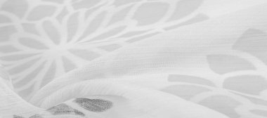 Doku, arka plan, desen, hisler, beyaz çiçekler. Foulard, ipekten ya da ipekten ya da pamuktan yapılmış hafif bir kumaştır.. 