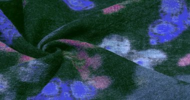 Doku, arkaplan, dekor, modern, tekstil, sanat, tasarım, renkli kelebek desenli siyah yün kumaş