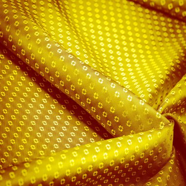 Arkaplan dokusu, dekoratif süs, sarı ipek kumaş, küçük baskılar, servet, zenginlik, zenginlik, zenginlik, servet,