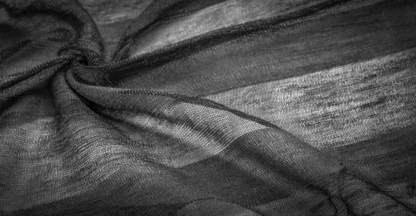 Doku Arkaplan Tasarım Açık Şeffaf Ipek Kumaş Siyah Beyaz Yumuşak — Stok fotoğraf