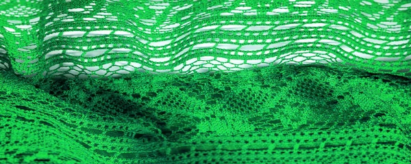 Textura Fundo Design Verde Malha Lenço Triangular Renda Xale Outono — Fotografia de Stock