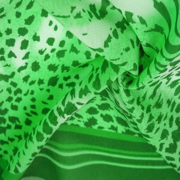 Coleção Fundo Textural Tecido Seda Pele Zebra Estilo Africano Verde — Fotografia de Stock