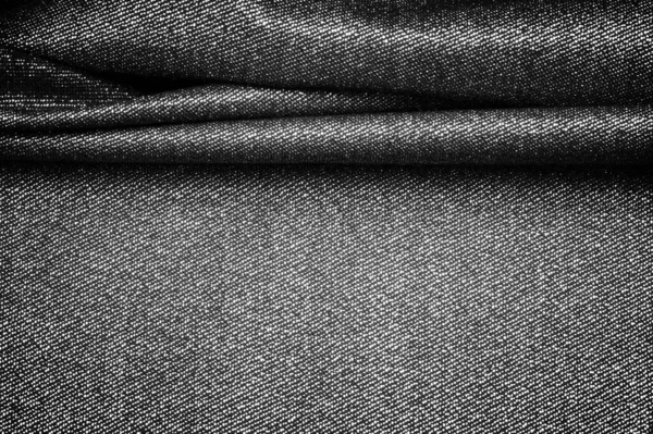 Текстура Фон Рисунок Ткань Серая Черным Покрытием Металлической Серебряной Нитью — стоковое фото