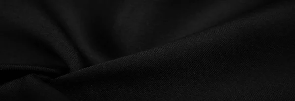 Textura Pozadí Vzor Černá Hedvábná Tkanina Hedvábný Satén Tkaní Diferenciály — Stock fotografie