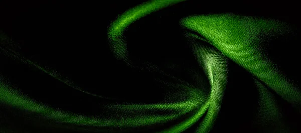 Faktura Tło Wzór Zielony Jedwabny Materiał Panoramiczne Zdjęcie Jedwabny Książęcy — Zdjęcie stockowe