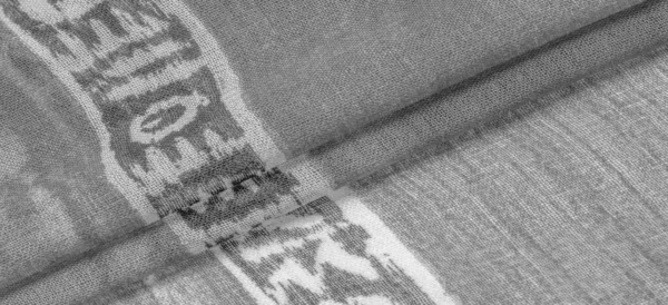Текстура Фон Дизайн Абстрактний Візерунок Тканині Велика Плетена Нитка Сіро — стокове фото