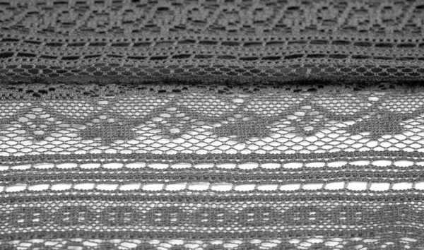 Texture Sfondo Design Sciarpa Triangolare Pizzo Lavorato Maglia Nera Scialle — Foto Stock