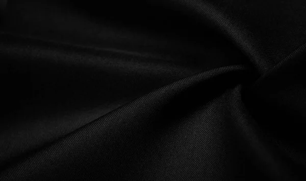 Textura Pozadí Vzor Černá Hedvábná Tkanina Hedvábný Satén Tkaní Diferenciály — Stock fotografie