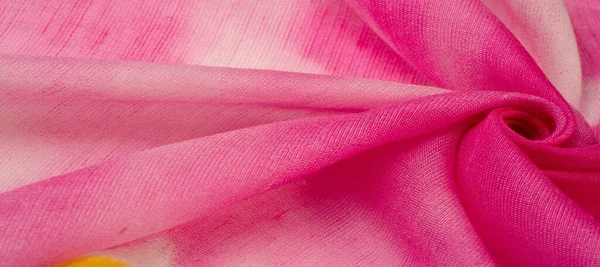 Textur Mönster Kollektion Sidentyg Mörkrosa Nyans Vita Abstrakta Blommor Exklusiva — Stockfoto