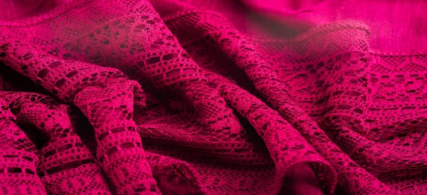 テクスチャ デザイン 赤いニットレース三角形のスカーフ ショール 秋の冬のスカーフ フード 結婚式のアクセサリープロジェクトのアイデア デザイナーファッションアクセサリー — ストック写真