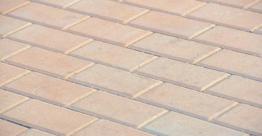Doku, arkaplan, desen, tasarım, beton taşların kaldırımı, soluk bej