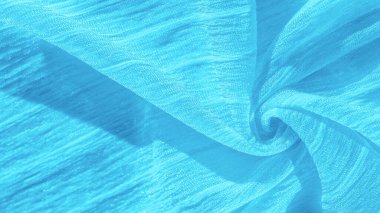 Doku, arkaplan, desen, koleksiyon, buruşuk ipek mavi kumaş.