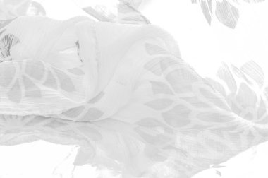 Doku, arka plan, desen, hisler, beyaz çiçekler. Foulard, ipekten ya da ipekten ya da pamuktan yapılmış hafif bir kumaştır.. 