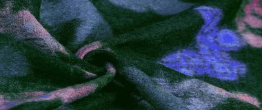 Doku, arkaplan, dekor, modern, tekstil, sanat, tasarım, renkli kelebek desenli siyah yün kumaş