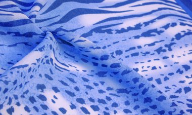 Dokusal arkaplan koleksiyonu, ipek kumaş, Afrika teması, hayvan derisi, mavi tonlar,