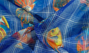 arkaplan dokusu, desen koleksiyonu, lacivert ipek kumaş, mercan resifli balık, çocuk sanatı