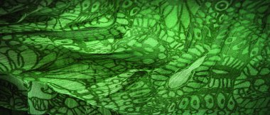 Arkaplan dokusu, dekoratif süs, koyu lacivert ipek kumaş, çiçek deseni, kıvrım, resif, dalgalı, dalgalı, dalgalı, küçük dalga veya kumaşın yüzeyinde bir dizi dalga,