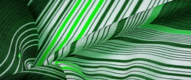 Desensel desen, koleksiyon, ipek kumaş, yeşil arka plan, çizgili beyaz ve salata desenli, İspanyol temalı, Meksika kostümlü panço.