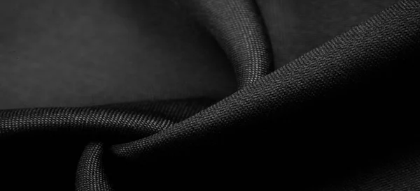 Texture Sfondo Modello Tessuto Seta Nero Questa Tessitura Raso Seta — Foto Stock