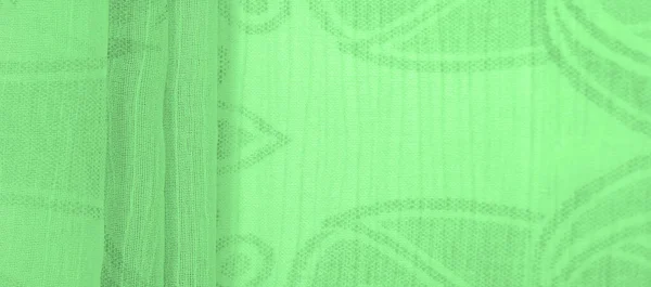テクスチャ パターン カンブリック 非常に薄い半透明のソフトマーセライズ生地 緑の魔法のミント — ストック写真